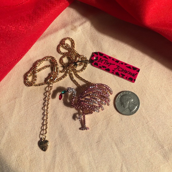 NWT Betsey Johnson Flamingo Necklace - Picture 10 of 11